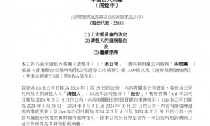 彻底退出资本市场！中国恒大被港交所摘牌退市 ｜ 快讯